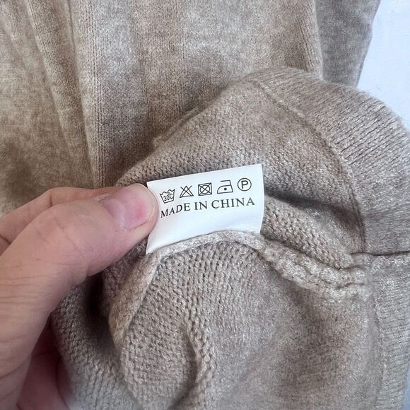 Simply Couture Turtleneck Sweater Dress Preppy Cozy Size MD* Neutral Minimalist - Picture 4 of 9